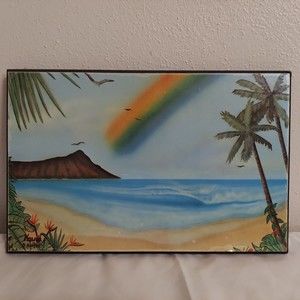 Waikkiki Beach Honolulu Oahu Island Hawaii Pohaku Graphic Design System Art 1979